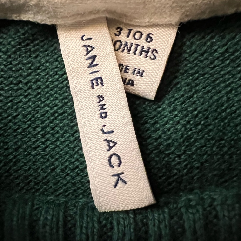 Janie and Jack Green Sweater with Corgi Motif Size 3-6 Months - Picture 5 of 6